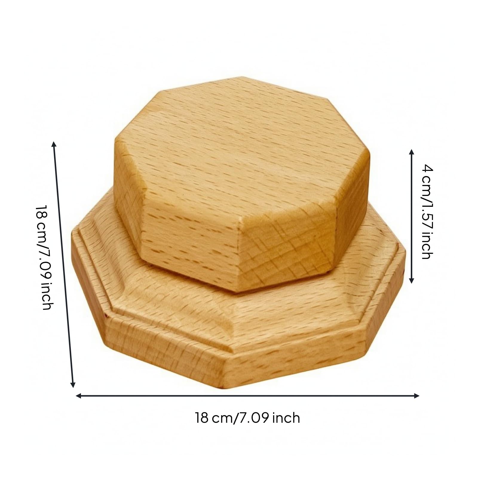 Achtkantig Präsentationssockel aus niedrig zweistufig Ausstellungsständ aus Massiv kompakt ständ für Eingangsbeich, 16x16cm