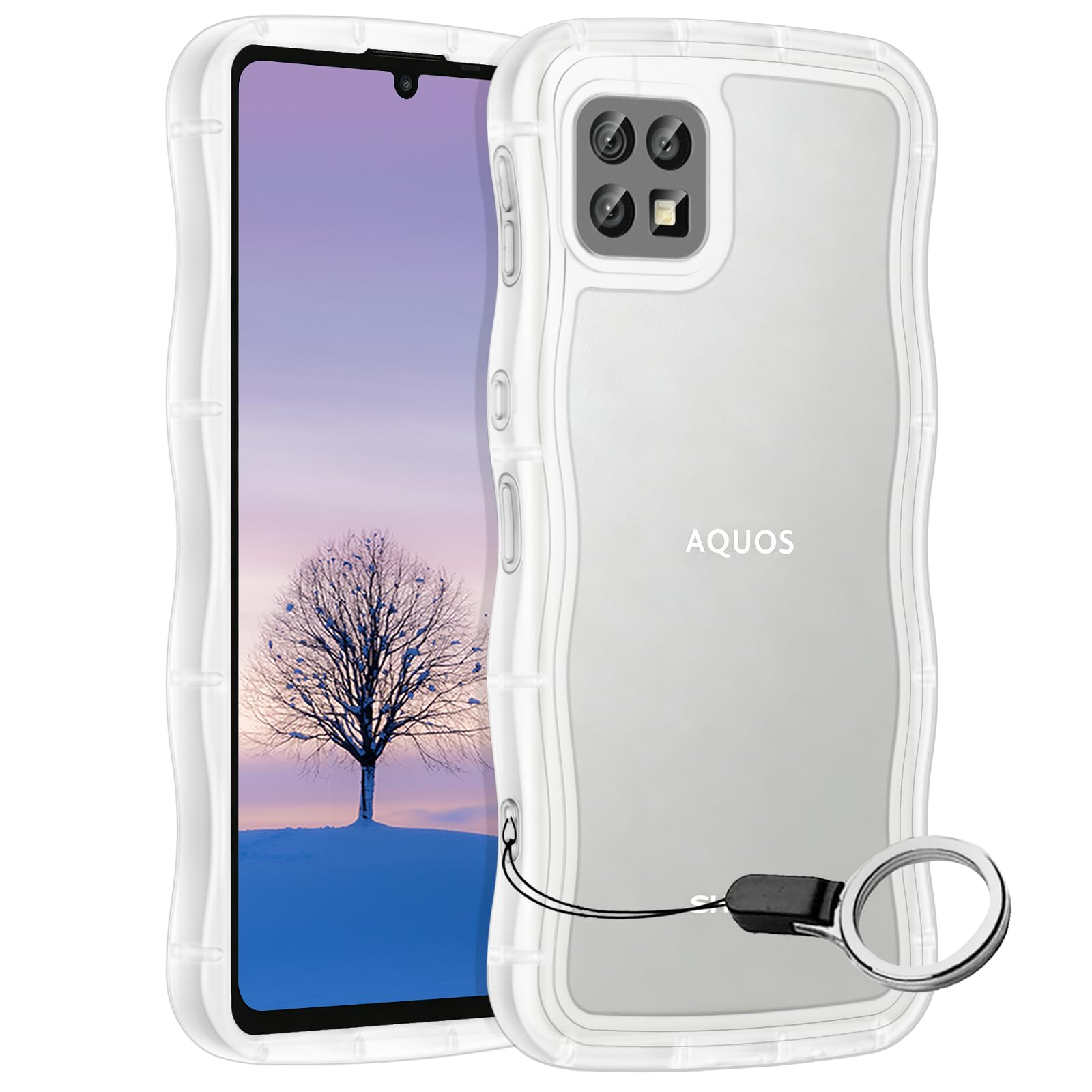 Amazon.co.jp: AQUOS sense6 sense6s ケース クリア ウェーブ SH-54B