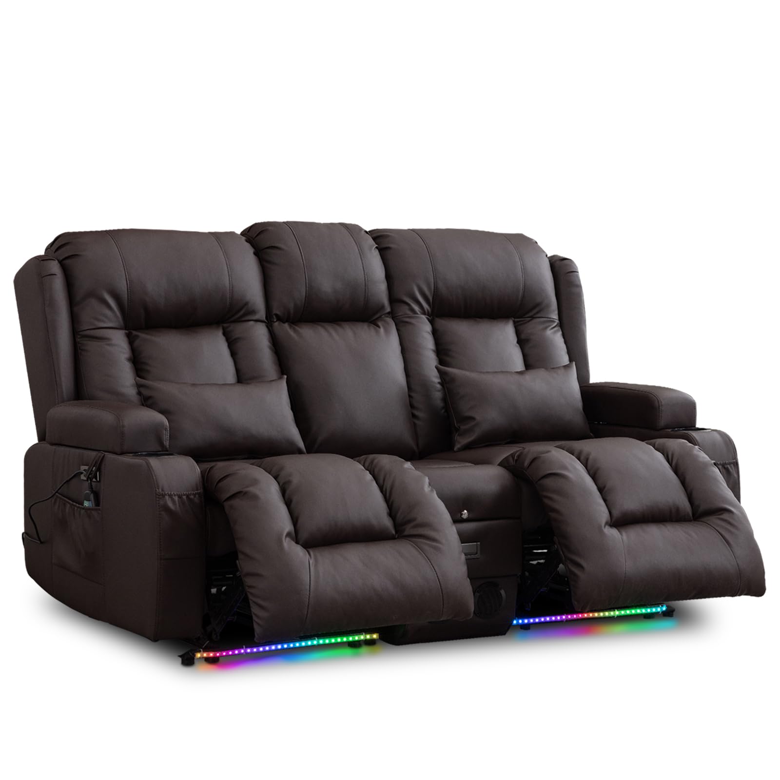 Amazon.com: IPKIG Power Loveseat Recliner Sofa, Flip Middle Backrest ...