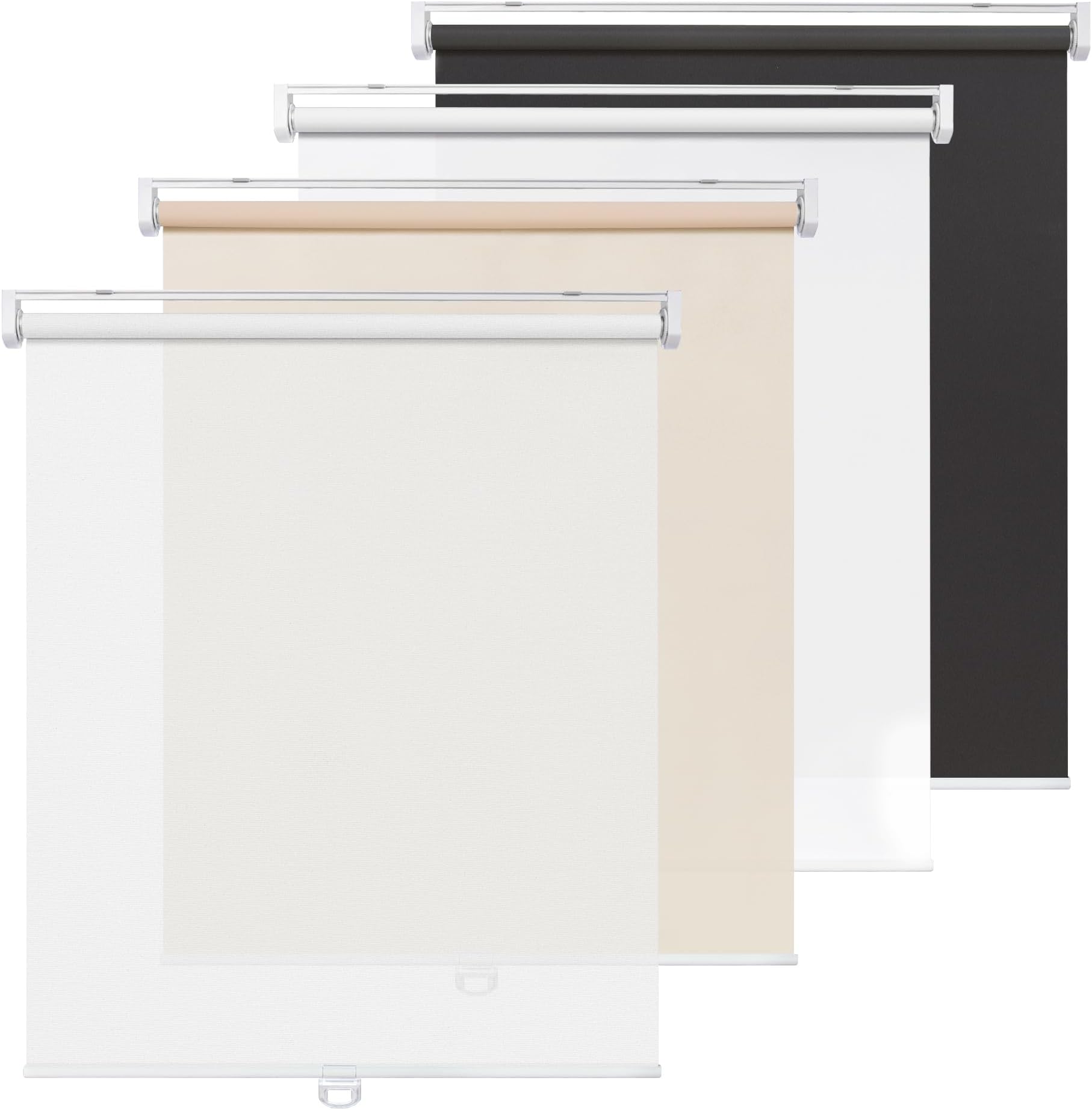 LazBlinds No Tools No Drill Cordless Roller Shades, Blackout Light Filtering Roller Blinds for Windows, Thermal Insulated UV Protection Roll Up Window Blinds and Shases, 32'' W x 72'' H, Beige