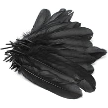 Feather Shower Feathers Black Craft Hat Decoration Floral Arrangement Material Accessories Natural Large Black Goose Feather 50 Piece Set