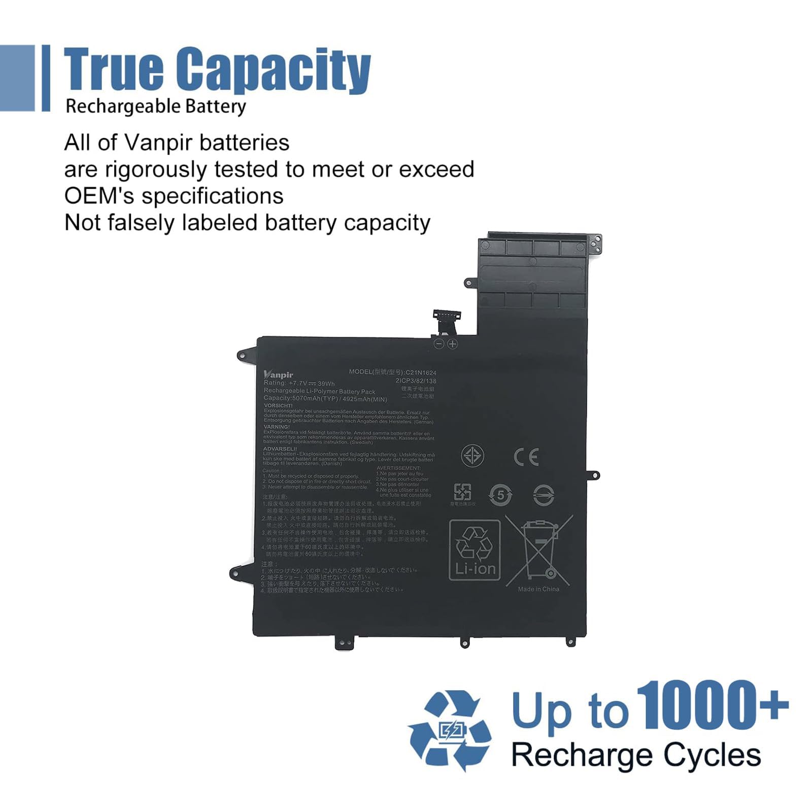 Amazon.com: VANPIR C21N1624 Laptop Battery Replacement for Asus