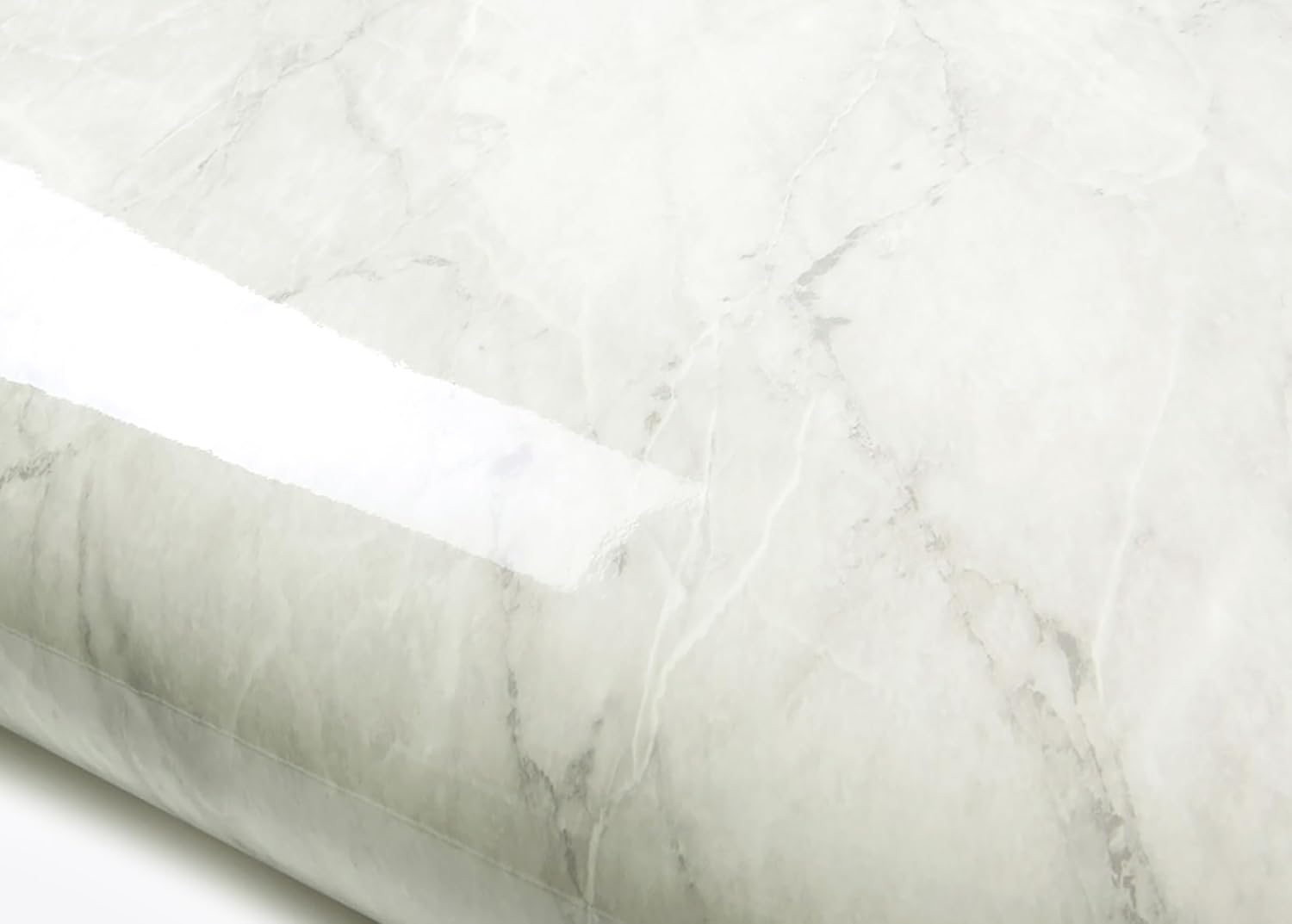 ROSEROSA Peel and Stick Glossy Faux Marble Architectural Film Self-Adhesive Vinyl Film Wallpaper Door Wrap Counter Top Border Mirror Molding Trim PGS4133