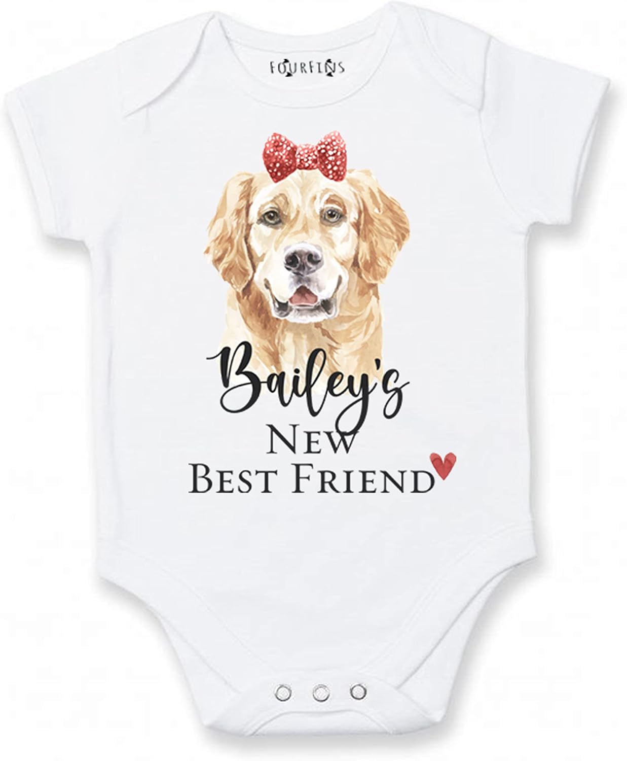 New best friend Golden retriever baby clothes baby Personalized gifts for dog lovers image 2