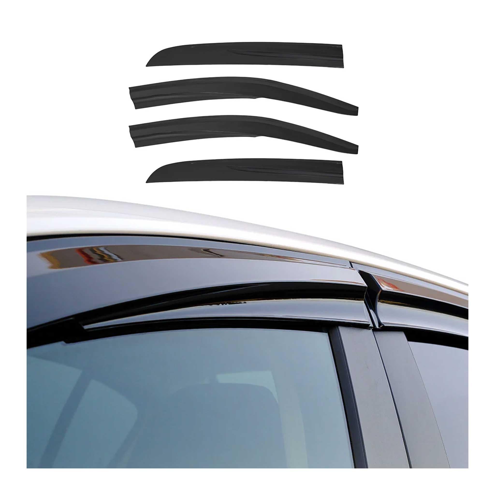 OMAC Deflectores Aire Regenabweiser Compatible con Opel Combo D 2011-2018 Negro Acrylic 4tlg