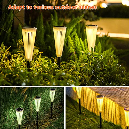 Ymsparkle 6 Pack Solar Pathway Lights, 100% Solar Powered Path Lights Outdoor Waterproof, Bright Solar Lawn Lights Auto On/Off, Led Walkway Lighting Backyard Driveway #TOP3