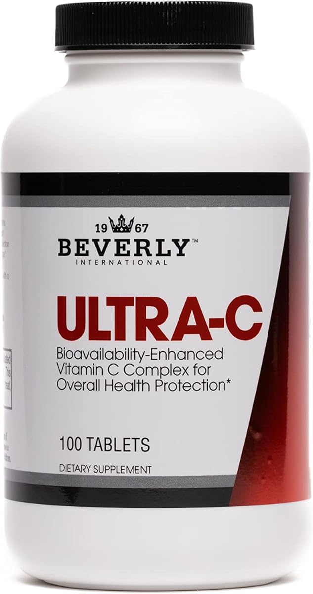 Beverly International Ultra-C, 100 Sustained-Release Vitamin C Tabs. Ideal for Overall Wellness and Recovery. Pharmaceutical Grade, Boost Your C