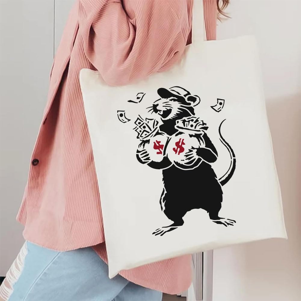 FINGERINSPIRE 9PCS Banksy Mouse Stencils 8.3x11.7inch with a Brush Rat Pattern Stencils A4 Animal Theme Drawing Template Reusable PET Stencil for DIY Decor Wall Decoration Wood Signs Clothing