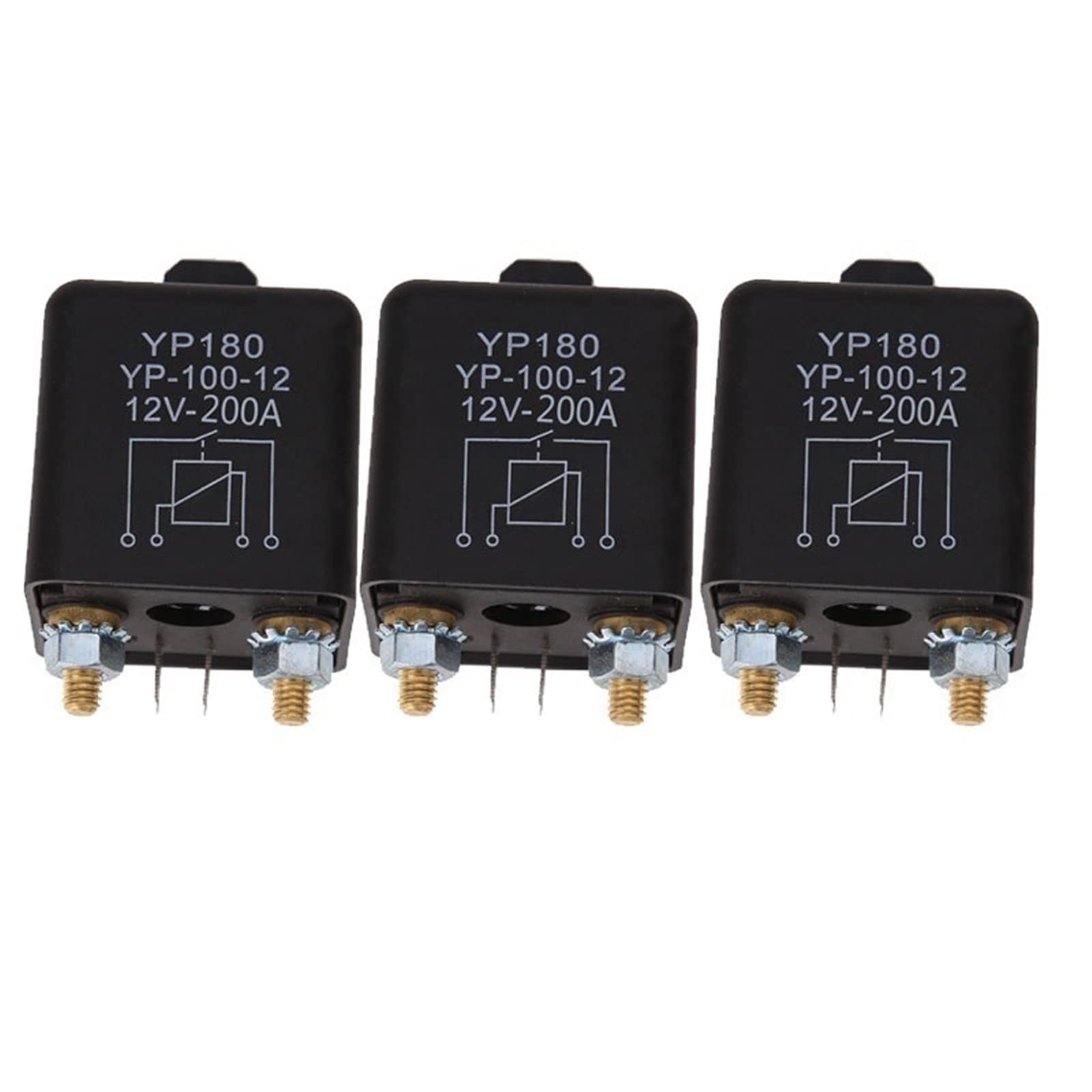 LKPEHTAGN High Current 4 Pin Car Relay 12V 200A/100A Truck Motor Automotive Continuous Type Relays Normally Open