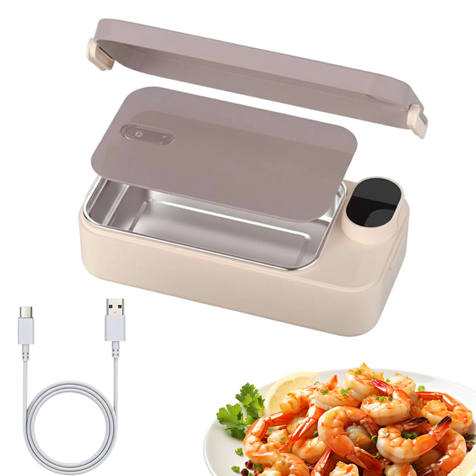 Scatola Pranzo Elettrica per Uso Adulti Scaldavivande Portatile | Termoscatola Elettrica con Contenitore in Acciaio Inossidabile Per Ufficio Viaggio Scuola e Famiglia