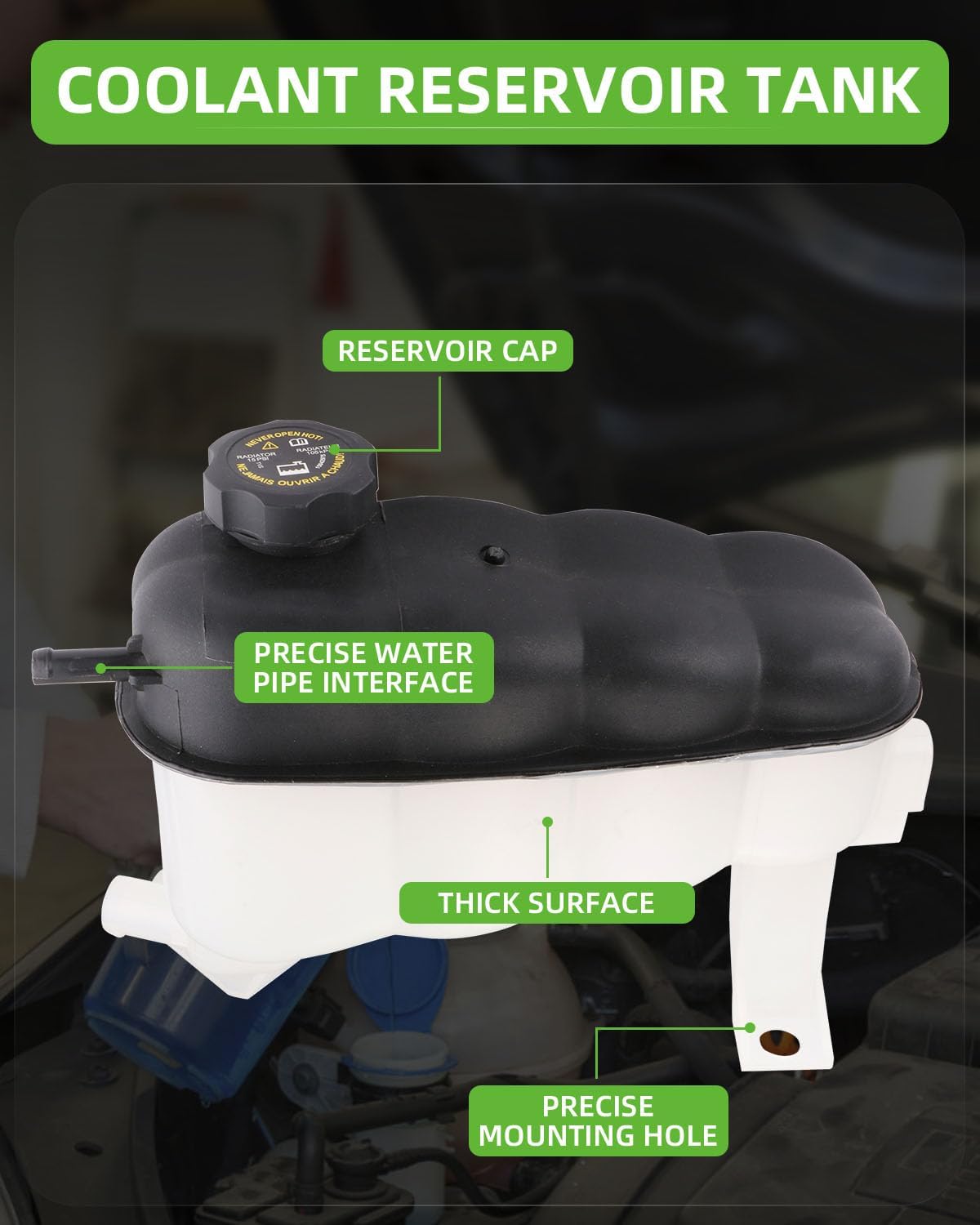 SCITOO Coolant Reservoir Bottle 603-054 Coolant Overflow Tank Fits For Cadillac,For Chevrolet,For GMC