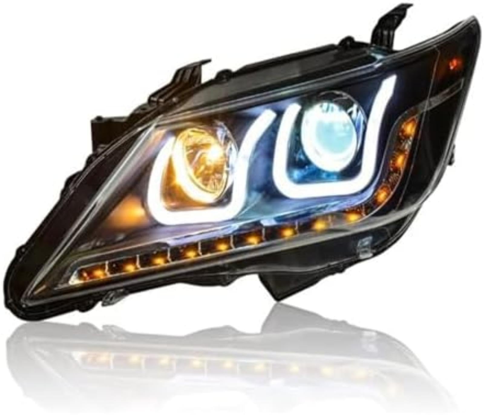 Dla TOYOTA, dla Camry V50 2012-2014 reflektor Car Styling Drl lampa czołowa Hid Bi Xenon przednie lampy reflektor włączony kierunkowskaz Lampka kontrolna lusterka bocznego Lampka