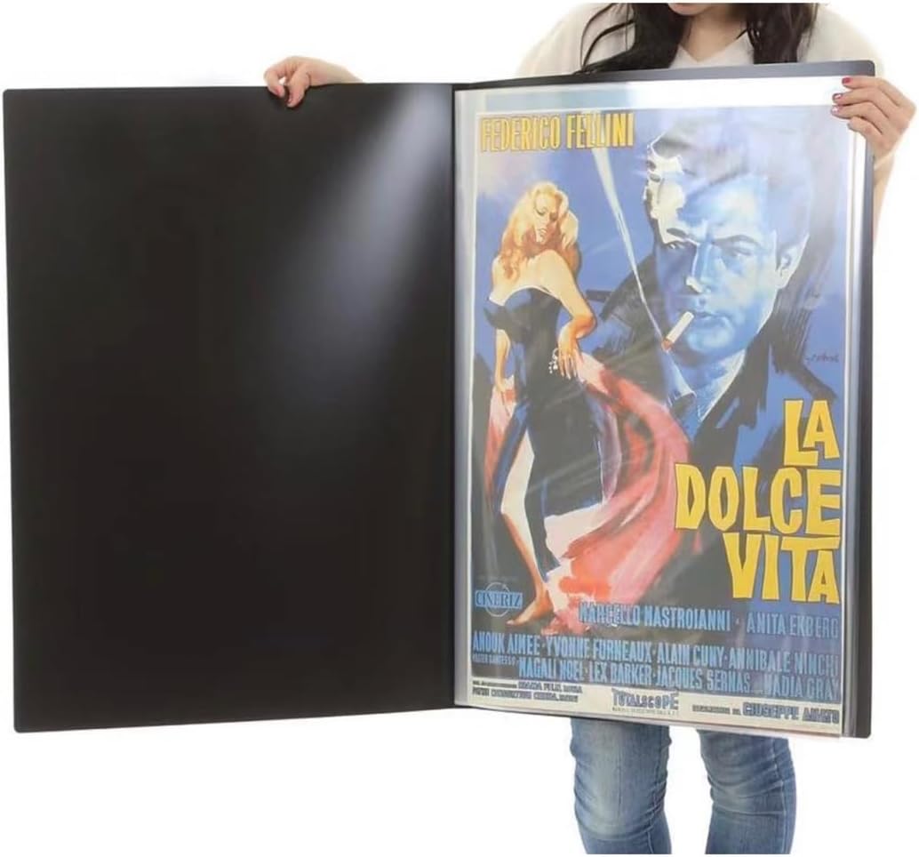 Lucky Shin B2 Poster File, Clear File, 20 Pockets for 40 Sheets, Poster Case with Storage Case