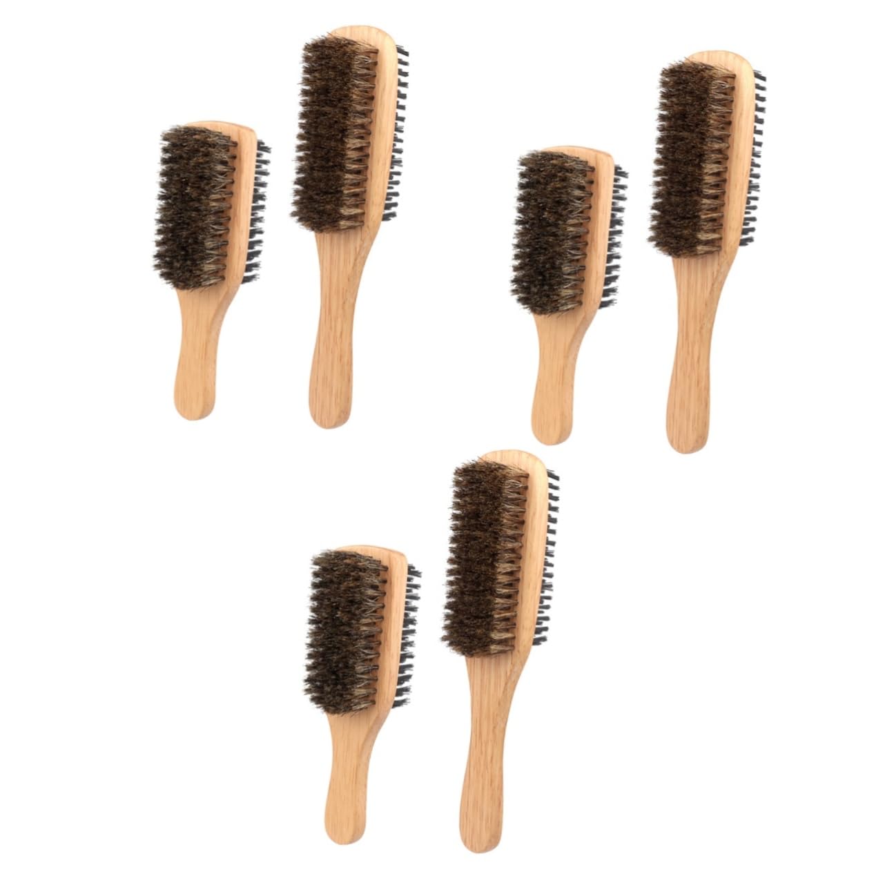 minkissy 3 Set Di Spazzole Per Con Setole Di Cinghiale Per E Sottili Da Uomo A Doppia Faccia Robuste Per L'uso Quotidiano 2 Pezzi*3