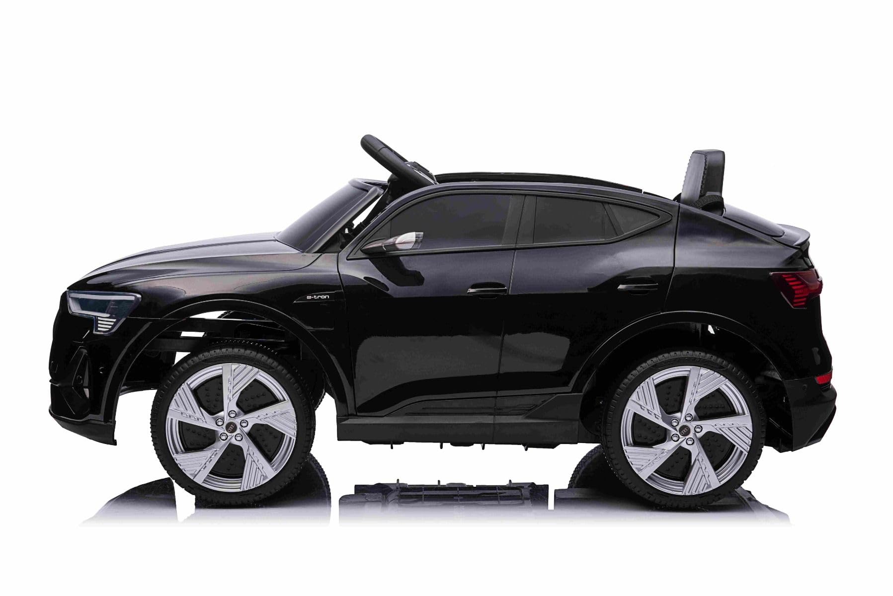 Samochód elektryczny dla dzieci, 12 V, Audi E-tron Sportback, czarny, samochód elektryczny 2,4 GHz, pilot zdalnego sterowania, USB/AUX/MP3, bateria litowa, oświetlenie LED, silnik 2 x 25