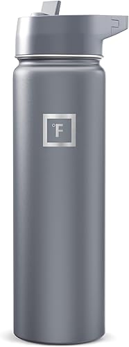 Miniatura 127 de IRON °FLASK Frasco de hidratación para acampar y senderismo con pajilla, botella de agua deportiva de acero inoxidable con aislamiento de boca