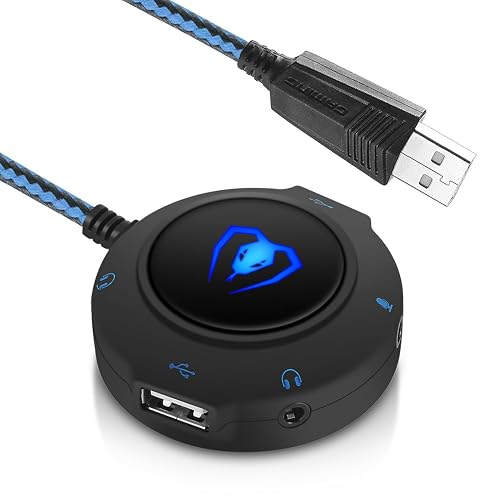 Micolindun External Sound Card USB Audio Adapter