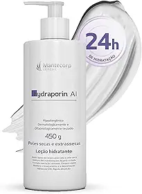 MANTECORP - Hidratante Corporal Hydraporin AI - Hidratação Intensa para Peles Secas e Sensíveis, Hidrata 24h, Ação Anti-inflamatória e Calmante - 450g