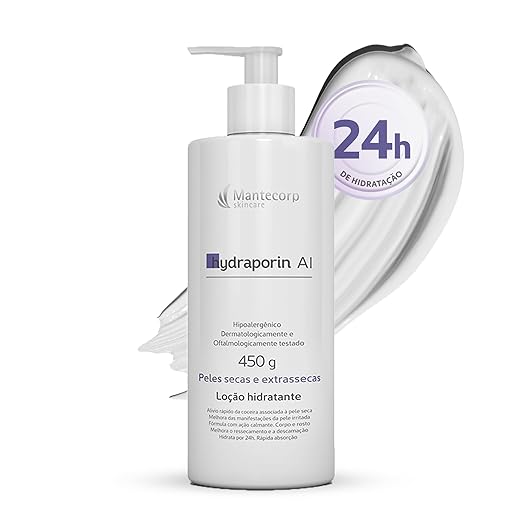 Hidratante Corporal Hydraporin - 450ml - Hidratação e Nutrição - Para Peles Secas - Fórmula de Longa Duração e Rápida Absorção - Mantecorp