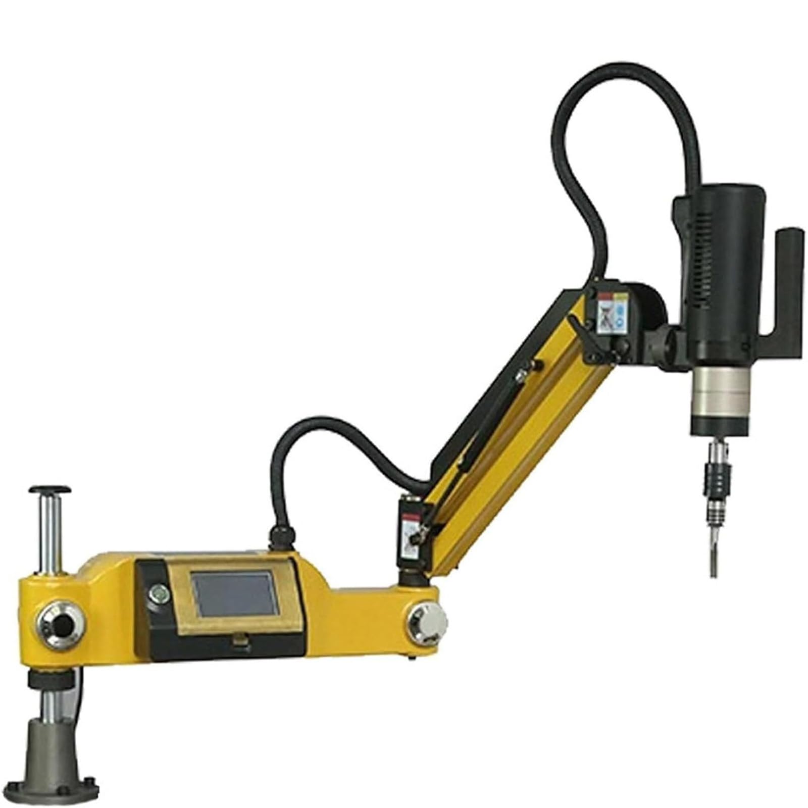 JozyJul M3-M16 Electric Tapping Machine 1000mm Arm 360° Universal Electric Tapper Machine 0-312RPM/min With 8PCS Collets Included, Touch Screen CNC Control for Steel/Aluminum