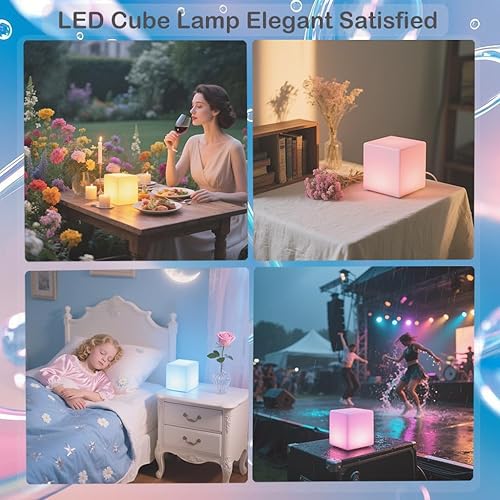 Miniatura 4 de Cubo de luz LED recargable de 6 pulgadas, 16 colores cambiantes Tesseract cubos de luz con control remoto, lámpara de humor LED cósmica regulable,