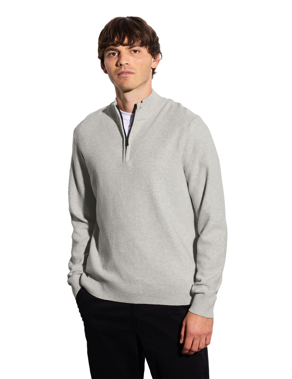 Street One MEN Herren Troyer Strukturpullover