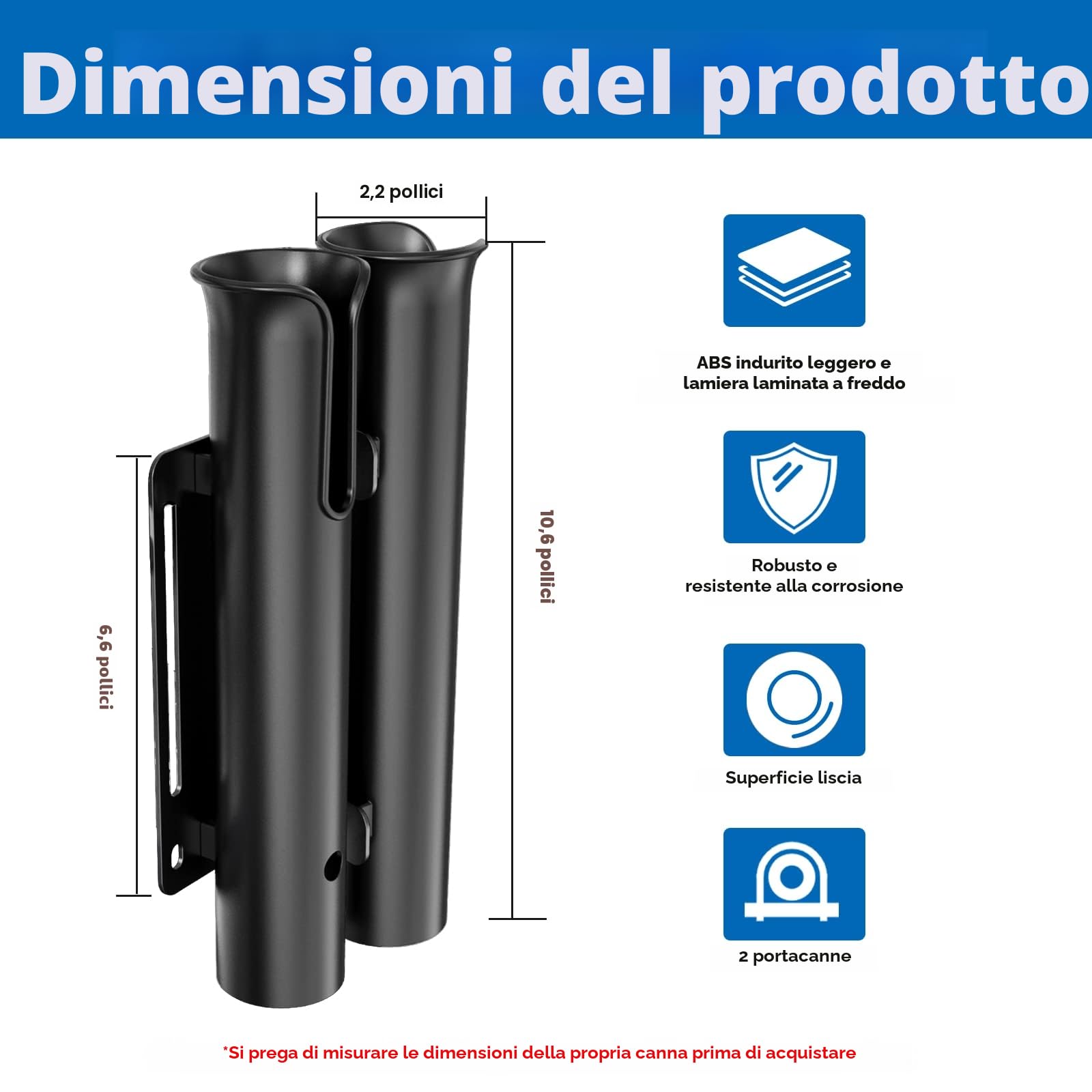 Supporto regolabile per canna da pesca in metallo on
