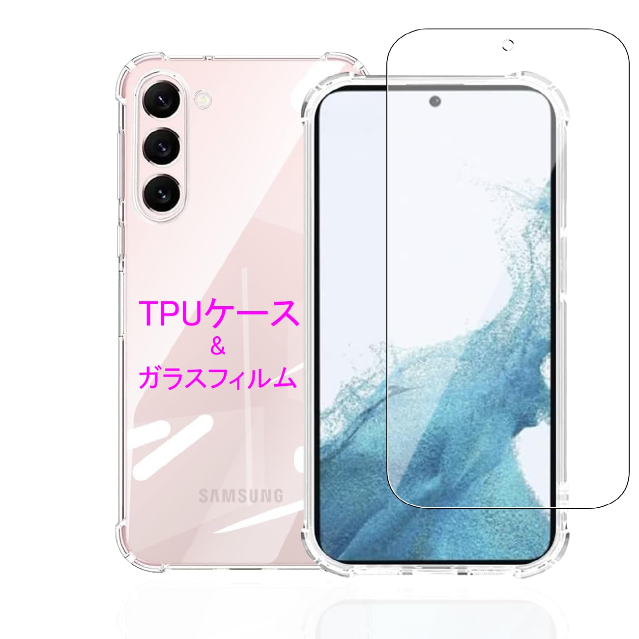 Amazon.co.jp: Wekrsu 対応 Galaxy S23 FE 用の ケース + ガラス 