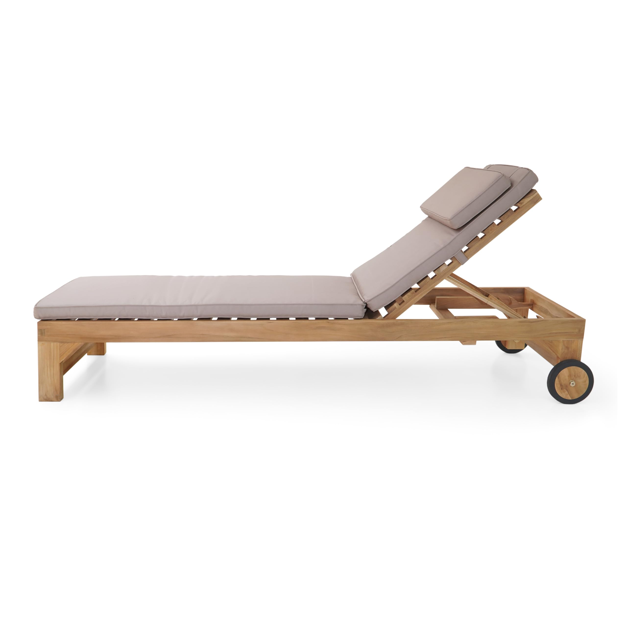 AXI Rama Bain De Soleil en Bois De Teck avec Coussin | Transat Jardin Réglable en 4 Positions | Chaise Longue pour L'Extérieur/Le Jardin