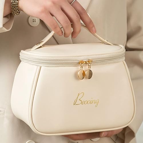 Miniatura 10 de cirea Bolso cosmético moderno de la PU del estilo del cubo de la capacidad simple y grande para el transporte fácil del bolso del maquillaje de las