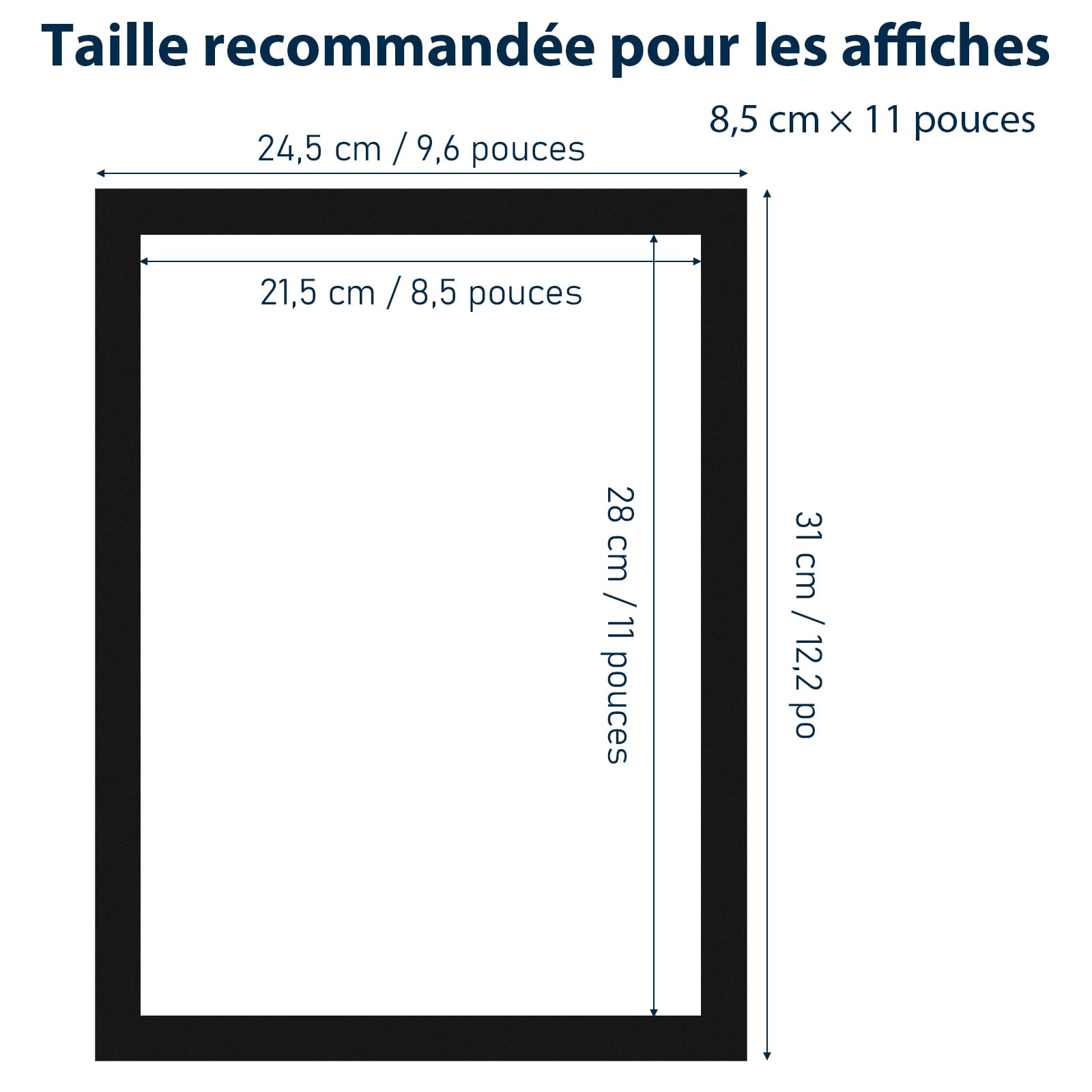 24 Cadres Magnétiques A4 Autocollants pour Documents et Affiches