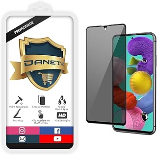 Película De Vidro Temperado 3d Full Cover Privacidade Para Samsung Galaxy A72 com Tela 6.7" Polegadas - Proteção Anti Impacto E Curioso Top Spy Premium - Danet