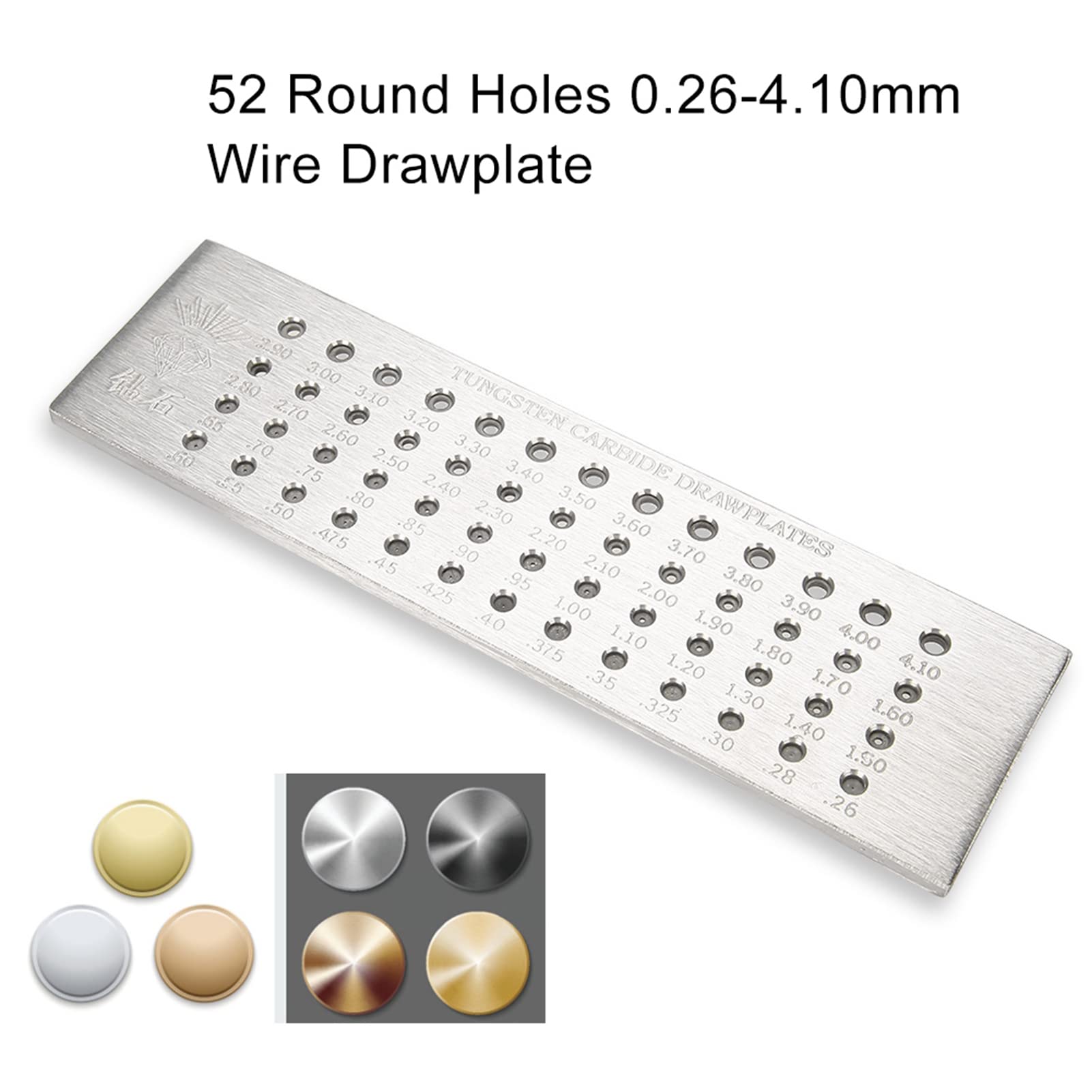 52 Trous Ronds 0,26 4,10 Mm Plaque à Tirer en Fil de Carbure de Tungstène pour la Fabrication de Bijoux Application c'Est un Dispositif Bénéfique pour les e Ngs Ma Conçu pour la