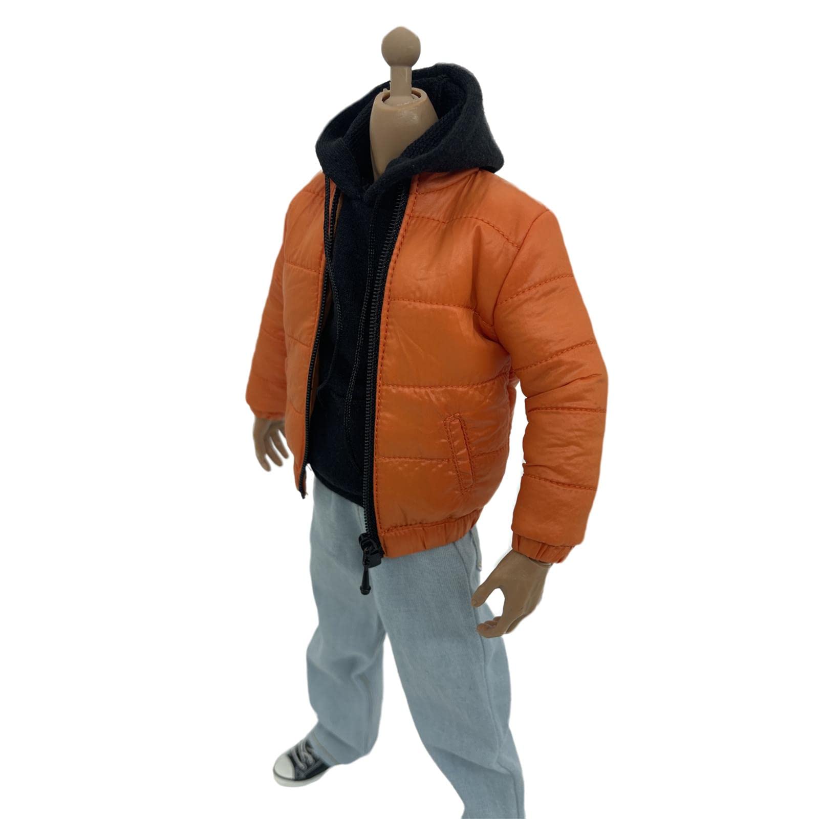 Puppenkleidung für Männliche Figuren Im Maßstab 1:6, Daunenjacke, Outfit, Kostüm Aus Weichem, Bequemem Material für Modepuppen, Geeignet für Kinder zu, Orange, Länge: 12,3 cm