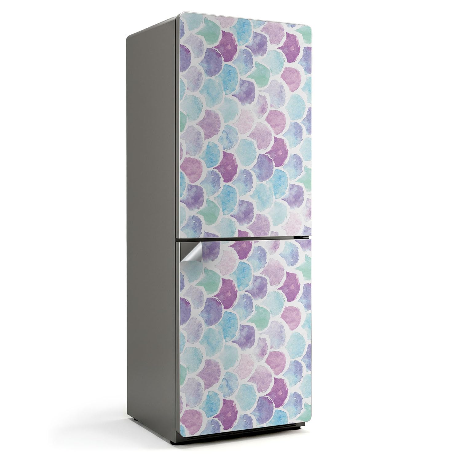 Autocollant pour réfrigérateur 70x190 cm couvrant entièrement cuisine motif écailles