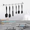 Vicloon Silicone kitchen assistant, 6pcs silicone spatula, soup spoon, oven brush, spatula, heat resistant and non-stick, stainless steel and seamless one-piece design (black)