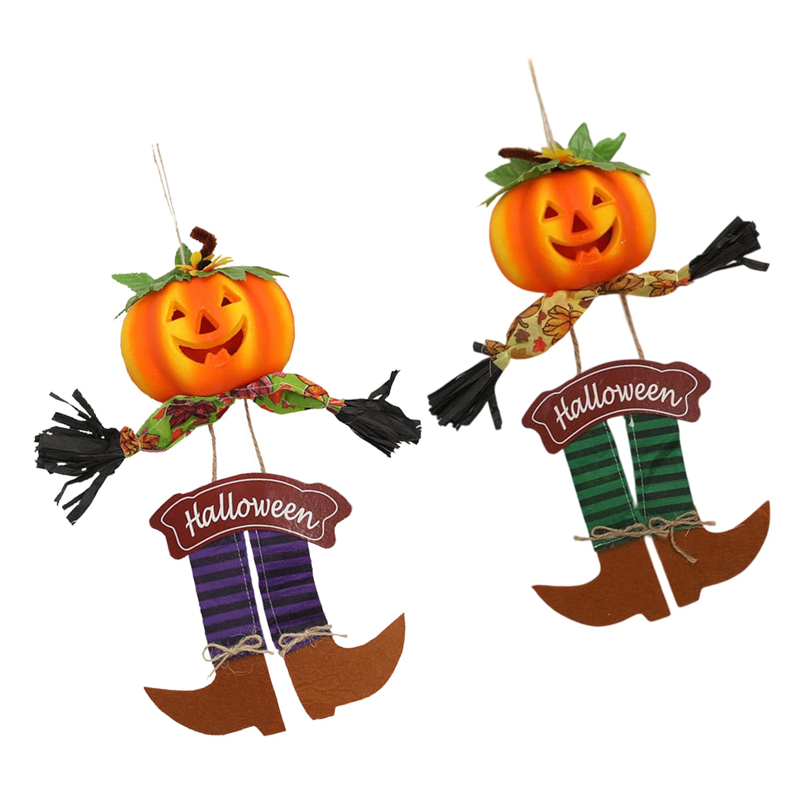 2Pcs Halloween Door Hanging Ornament Breathable Nonwoven Cloth Pumpkin Decoration for Indoor Festival Display Halloween Door Decoration