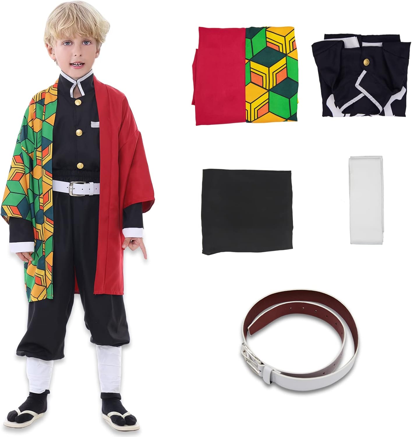 Goodern Anime Tomioka Giyuu Cosplay Costume for Kids Anime Giyuu Role