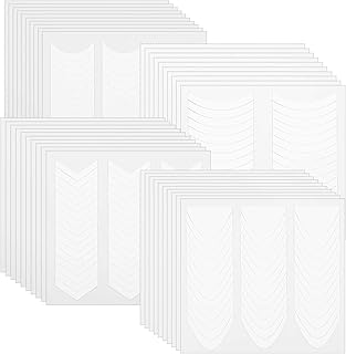 40 Sheets 1620pcs French Tip Stickers,Self-Adhesive French Manicure Strips,4 Different Designs White French Tip Nail Stickers for Women Girl DIY Decoration Stencil Tools,3 Moon & 1 V Shape