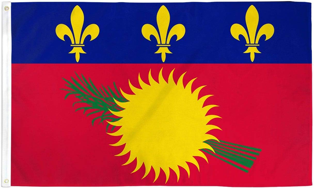 AZ FLAG, Guadeloupe Flag, 3x5 Ft, 100D Polyester French Region Of Guadeloupe Banner with Two Metal Grommets, Fade Resistant