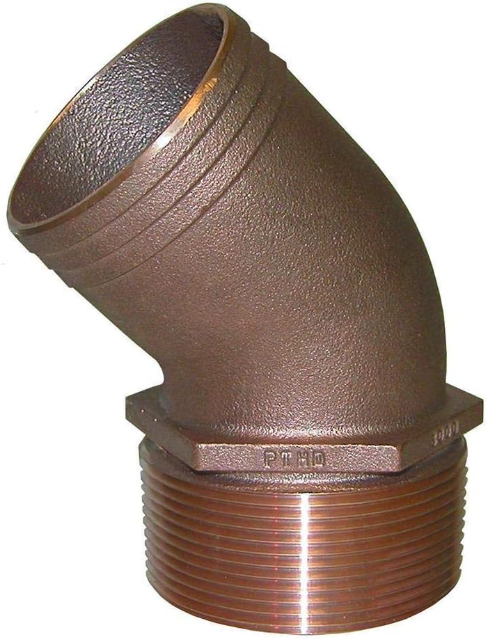 GROCO 1-1/2 NPT Bronze 45 Degree Pipe to 1-1/2 Hose