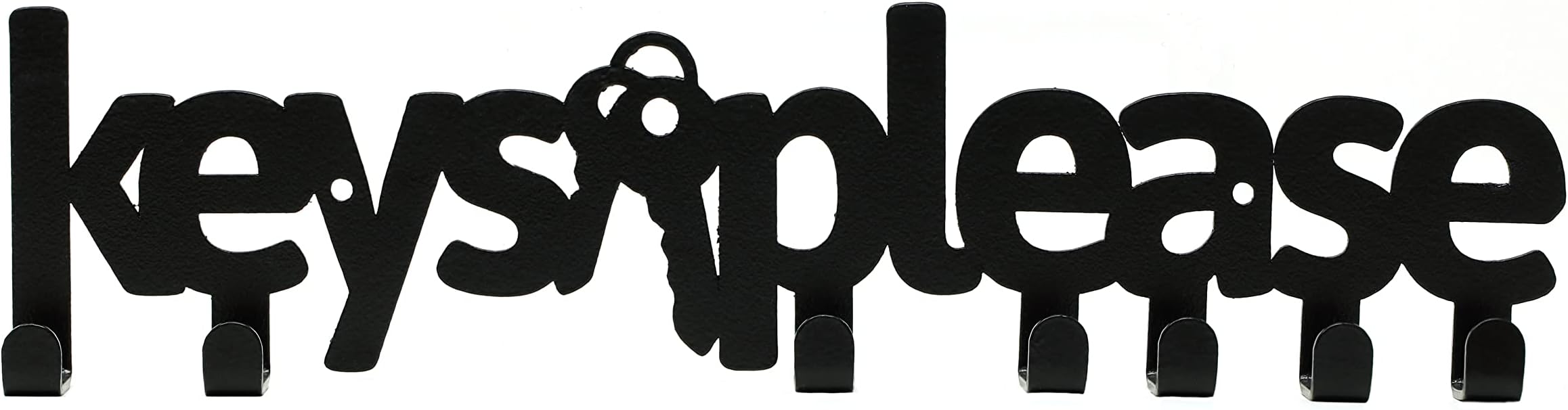 INFIGN Keys Black Metal Wall Mounted Key Holder Keychain Holder Keychain Hanger Metal Key Holder 9 X 2.25 X 0.75 in (Keys Please)