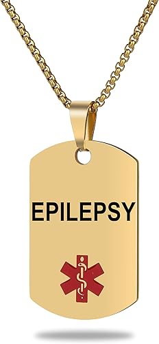 Miniatura 22 de Collar de alerta médica, etiqueta grabada con láser, grabado personalizado, etiqueta de identificación de acero inoxidable, colgante para hombres
