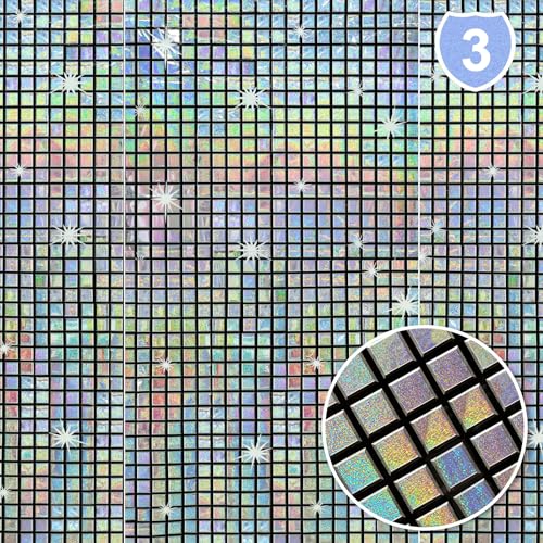 Avezano Disco Party Decorations, 3 Packs Silver Metallic Disco Photo Booth Props Backdrop for Birthday, Bachelorette Party, Glitter Disco Themed Decor Party Supplies (3, 3.3x6.6ft)