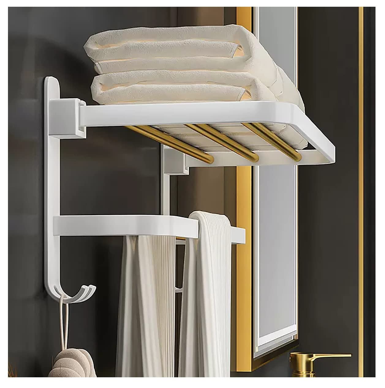 Porte-serviette double en acier inoxydable pour optimiser les petits espaces