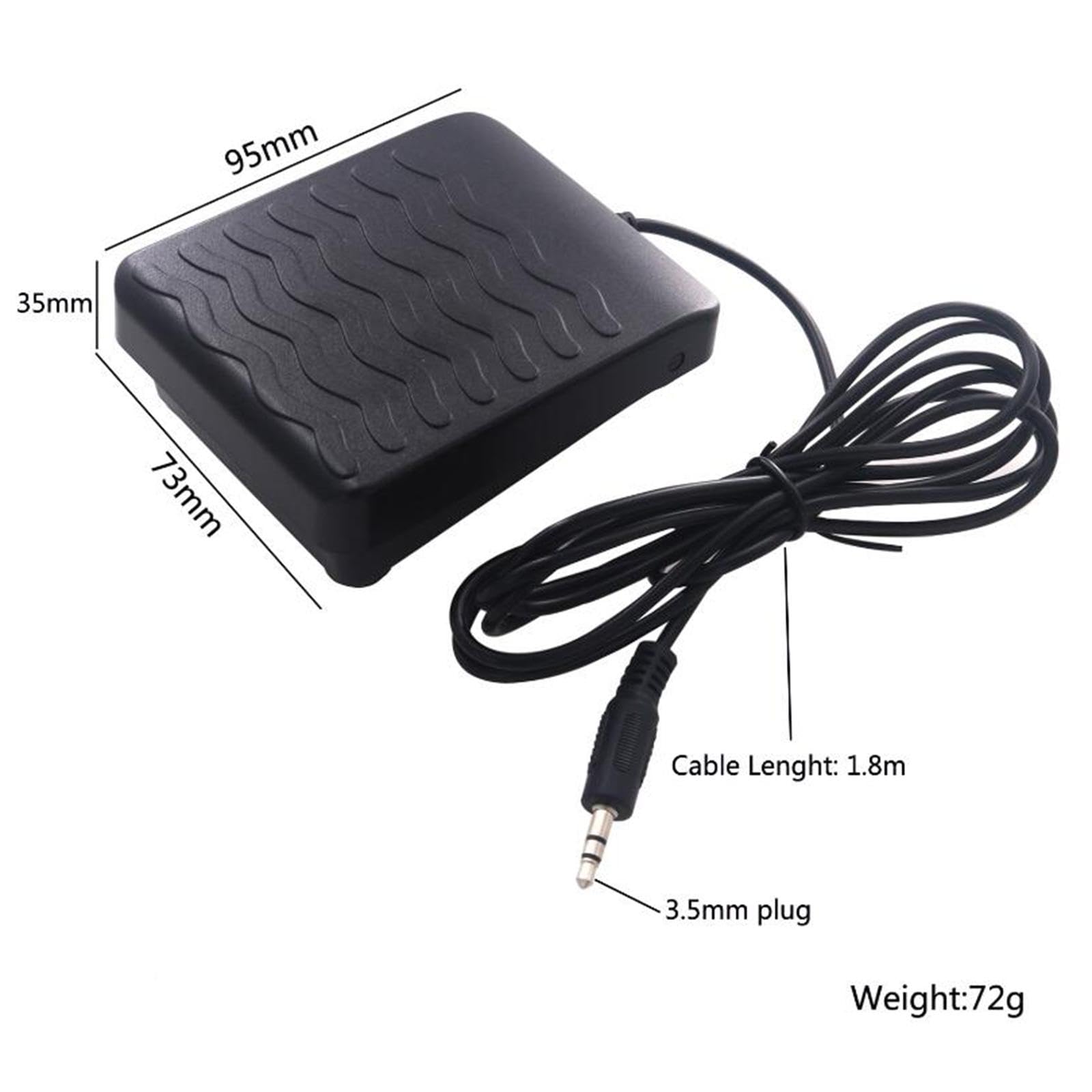 Tachiuwa Piano Sustain Pedal Damper Foot Pedal 3.5mm Jack with 1.8M Cable, Anti Slip Piano Keyboard Pedal for Music Instrument Accessories Repairing