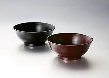 ラーメン鉢二個セット　栃　黒染拭漆　内拭漆 ラーメン鉢二個セット栃黒染拭漆内拭漆