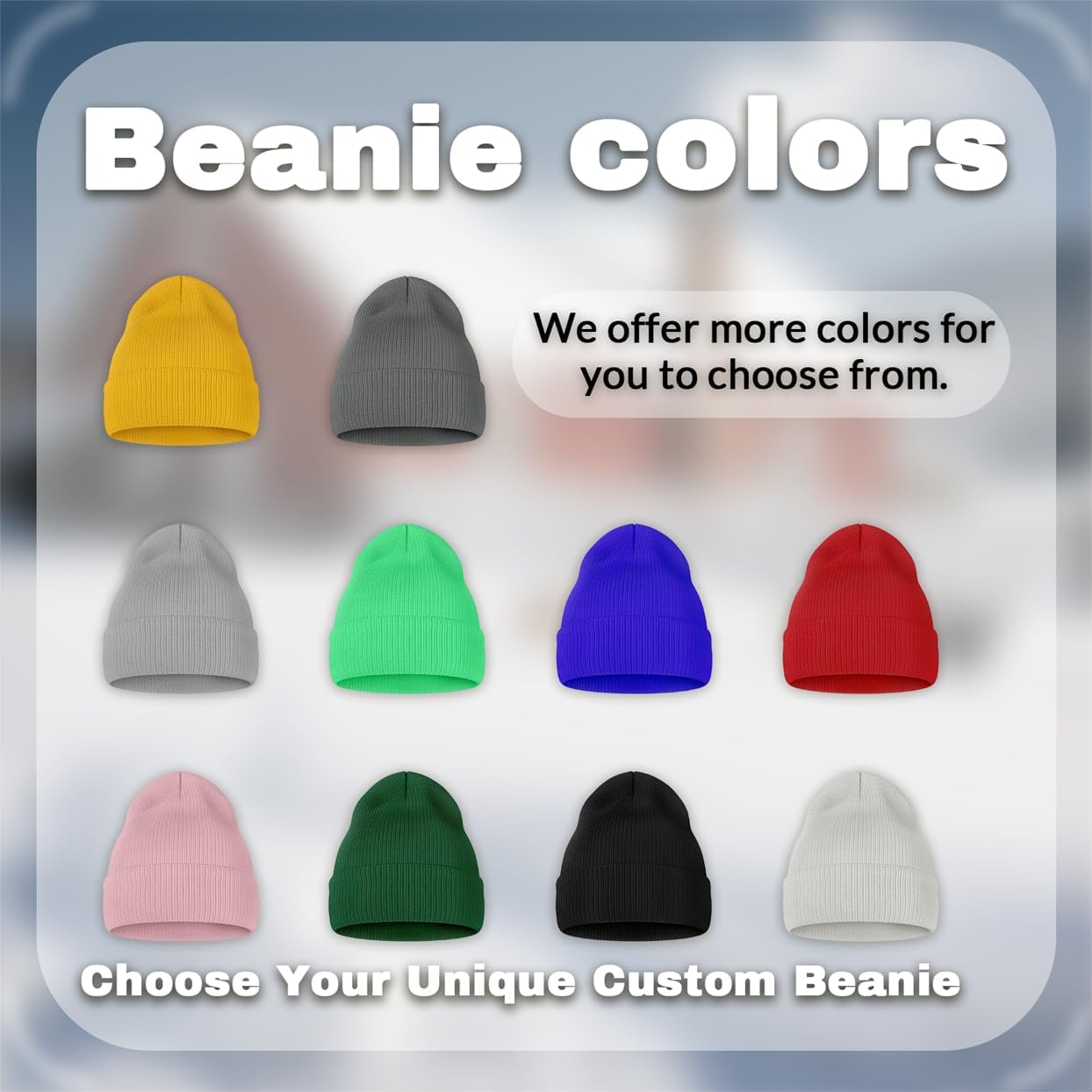 Custom Beanie Bulk Personalized Beanie Hats Unisex Custom Knit Hat with Logo Text Photo - Image 2