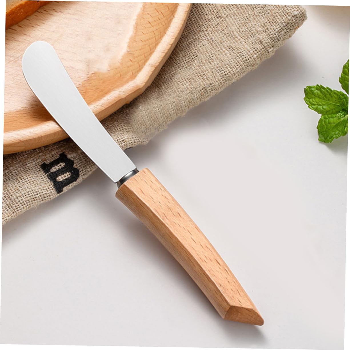 GRIRIW Stainless Steel Cutlery Cake Scraper Jam Scraper Bakery Cheese Spreader Butter Spreader Jam Spreader Butter Scraper Cream Spreader Sandwich Spreader Cream Knives Home Gadget Wooden