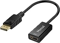 Moread 4K DisplayPort to HDMI Adapter - Gold-Plated Uni-Directional DP Male to HDMI Female Converter for HP, Dell, Lenovo PCs & Laptops - Black